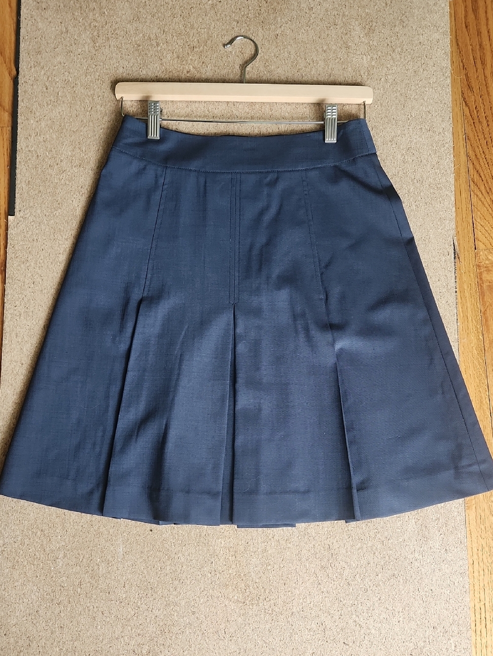 Theory Navy Pleated Skirt